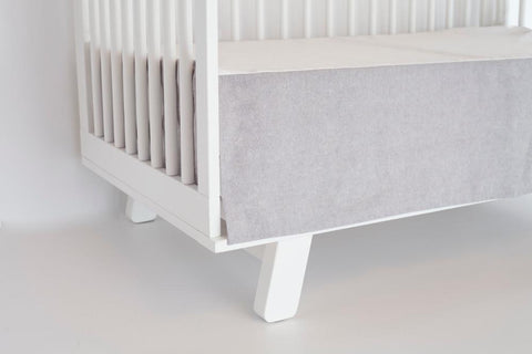 gray linen crib skirt