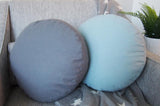 Gray Linen Round Throw Pillow