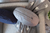 Gray Linen Round Throw Pillow