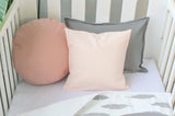 Blush Pink Linen Round Throw Pillow