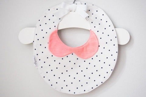 Navy Polka Dots Baby Bib