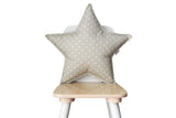 Soft Gray and Pink Star Pillows Set