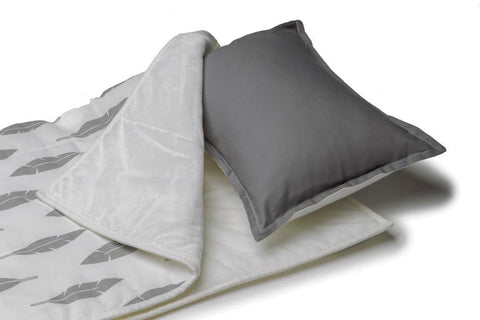 Grey Bird Feather Baby Blanket