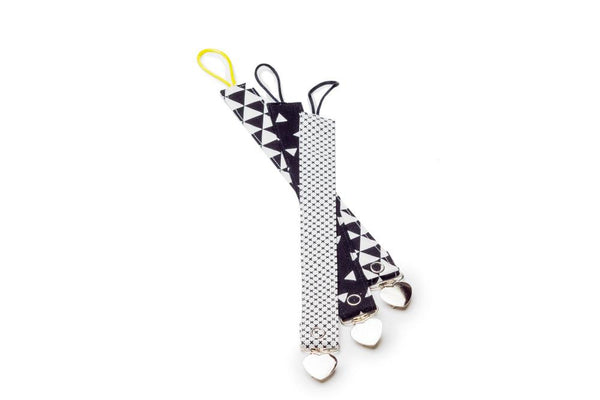 black pacifier holder set