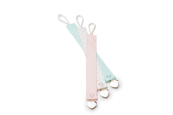 pastel pacifier holder set