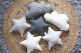 Gray and White dots Star Pillows Set
