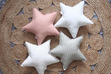 Soft Gray and Blush Star Pillows Set