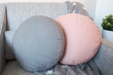Blush Pink Linen Round Throw Pillow