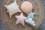 Mint and Coral Star Pillows Set