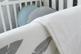 Gray Bird Feather Baby Blanket