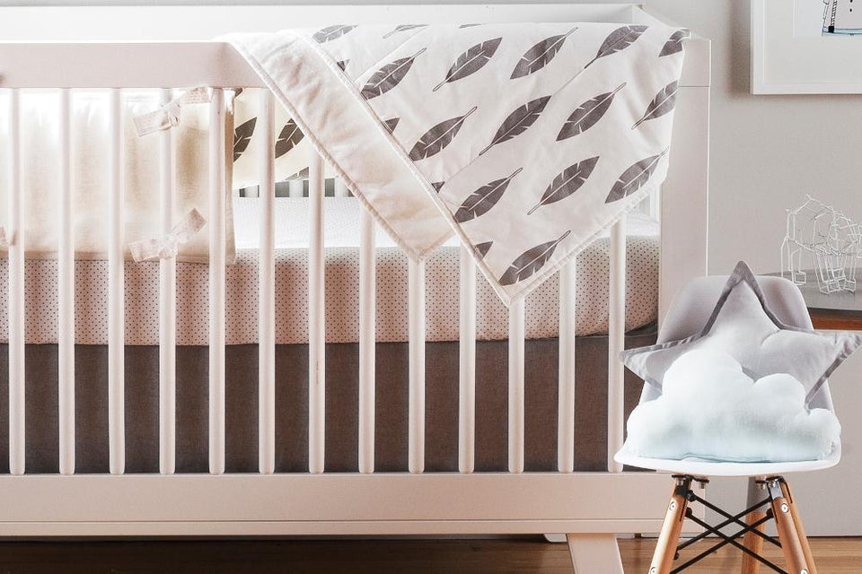 Feather crib sale bedding set