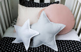 Blush Pink Linen Round Throw Pillow