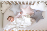 Soft Gray and Pink Star Pillows Set