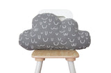 smiley gray cloud pillow