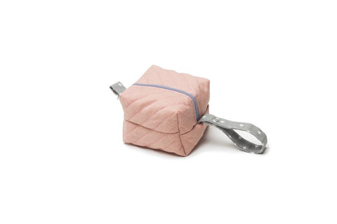 Pink Linen Pacifier Bag
