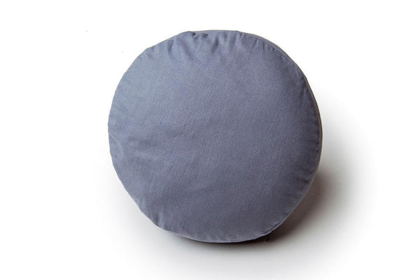 Gray Linen round pillow
