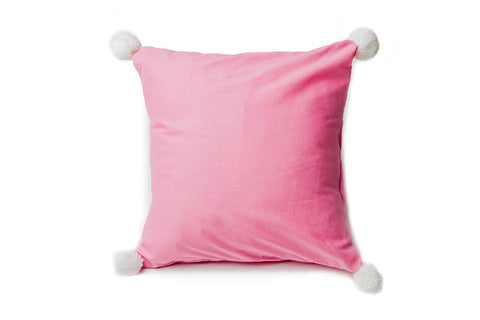 Pink and White Pom poms pillow