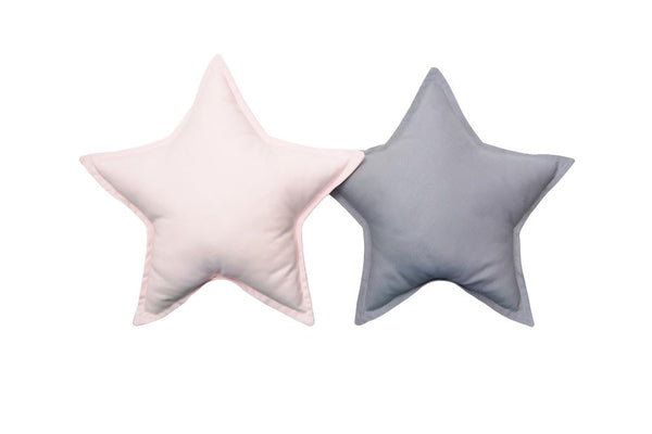 Gray and Light Pink Star pillows set