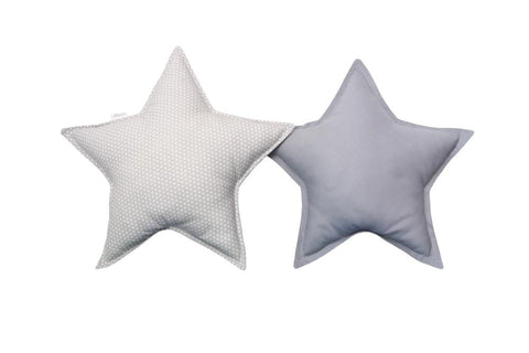 Gray and Gray with White Dots Star pillows set