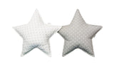 Soft Gray and Off White Star pillows set