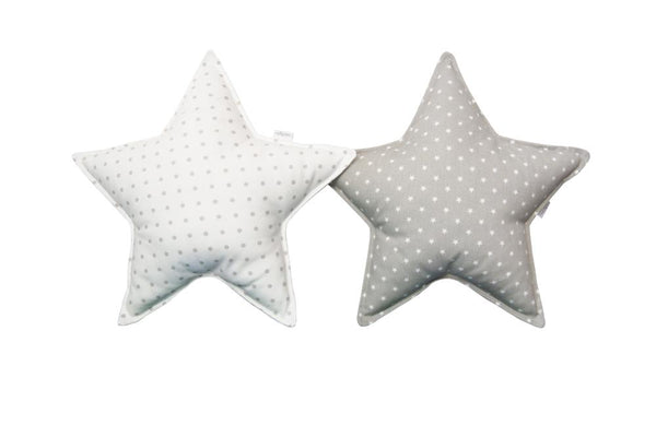 Soft Gray and Off White Star pillows set