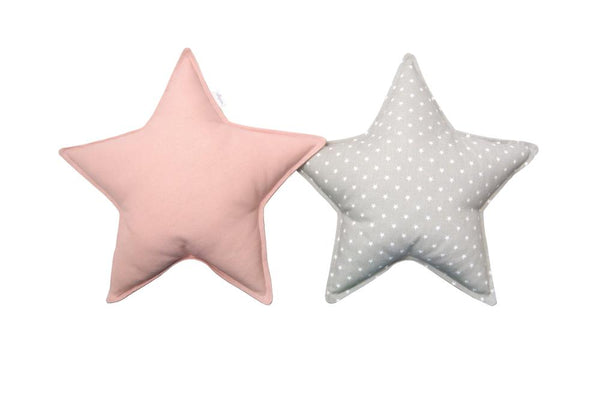Soft Gray and Blush Star Pillows set