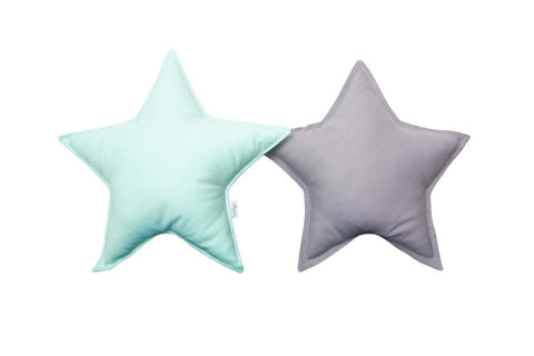 Mint and Gray Star Pillows set