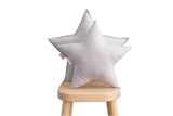 light gray star pillow